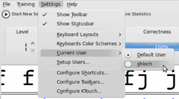 utilisation de KTouch