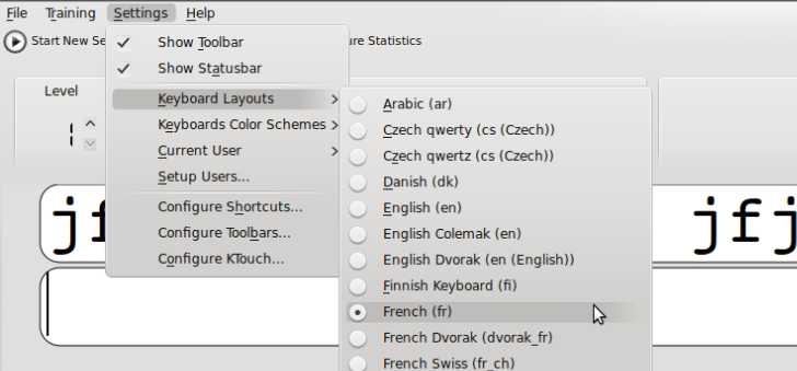 utilisation de KTouch