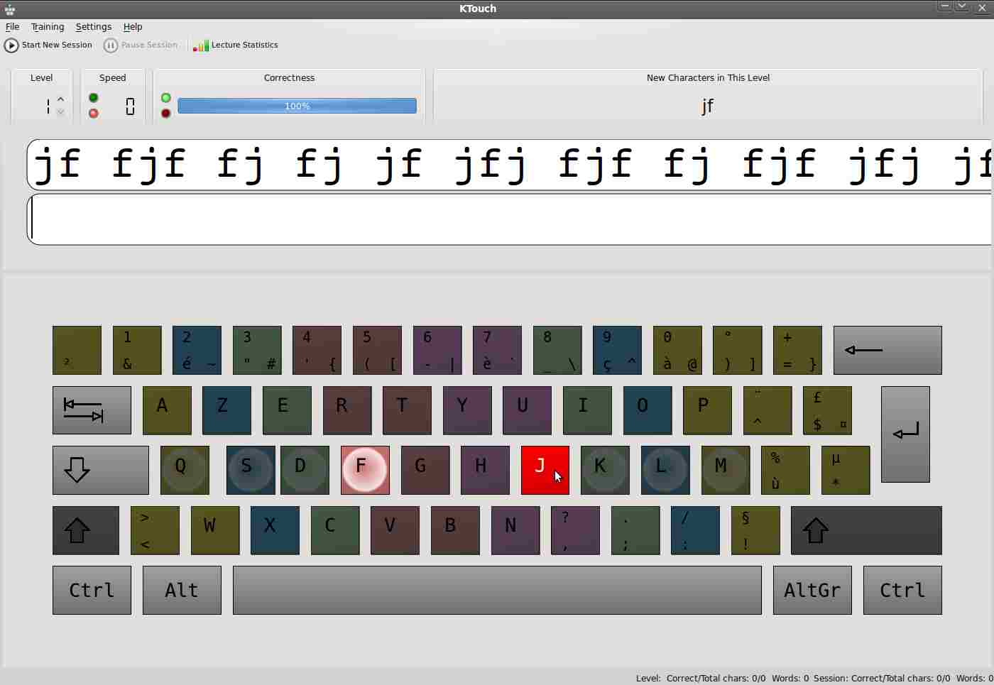 utilisation de KTouch